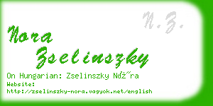 nora zselinszky business card